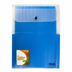 Archivador Acordeón 7 Compartimientos Vertical Transparente Azul REX A4