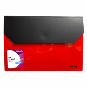 Sobre Porta Documento Rojo Con 4 Compartimientos REX A4