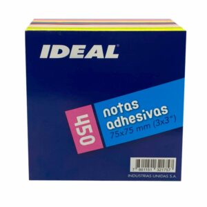 Notas Adhesivas 75X75 Mm Surtido Cubo 450 Hjs IDEAL 75X75 MM