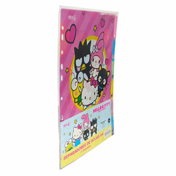 Separadores De Hojas Diseño Hello Kitty REX PLASTICS X 6 Uds A4 - Imagen 3