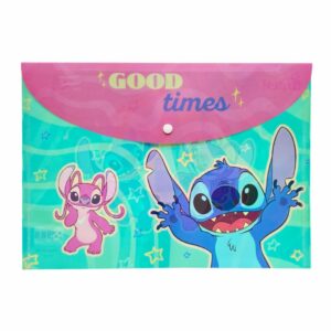 Sobre Porta Documento Diseño Stitch Con Broche REX PLASTICS A4