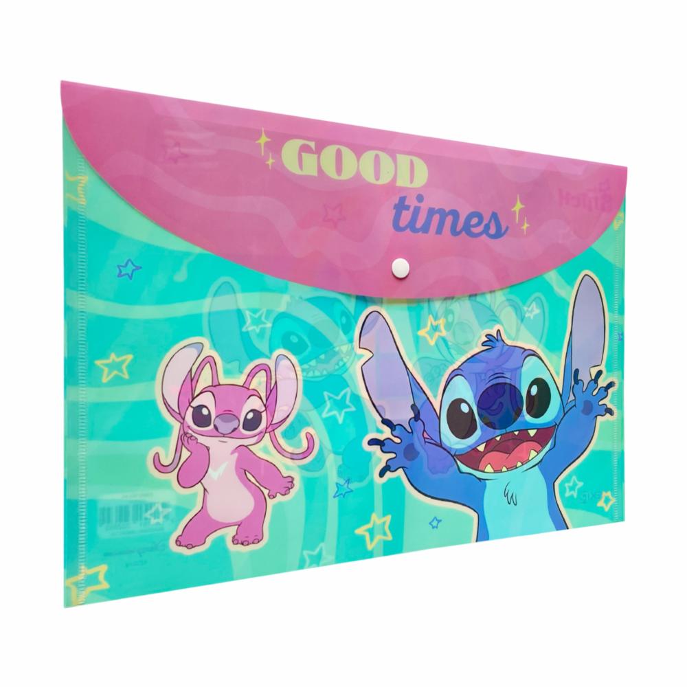 Sobre Porta Documento Diseño Stitch Con Broche REX PLASTICS A4 - Imagen 3