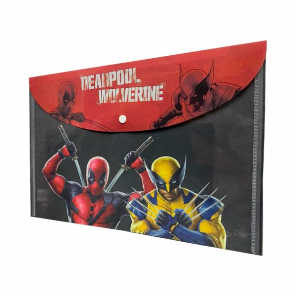 Sobre Porta Documento Diseño Deadpool Con Broche REX A4 - Imagen 2