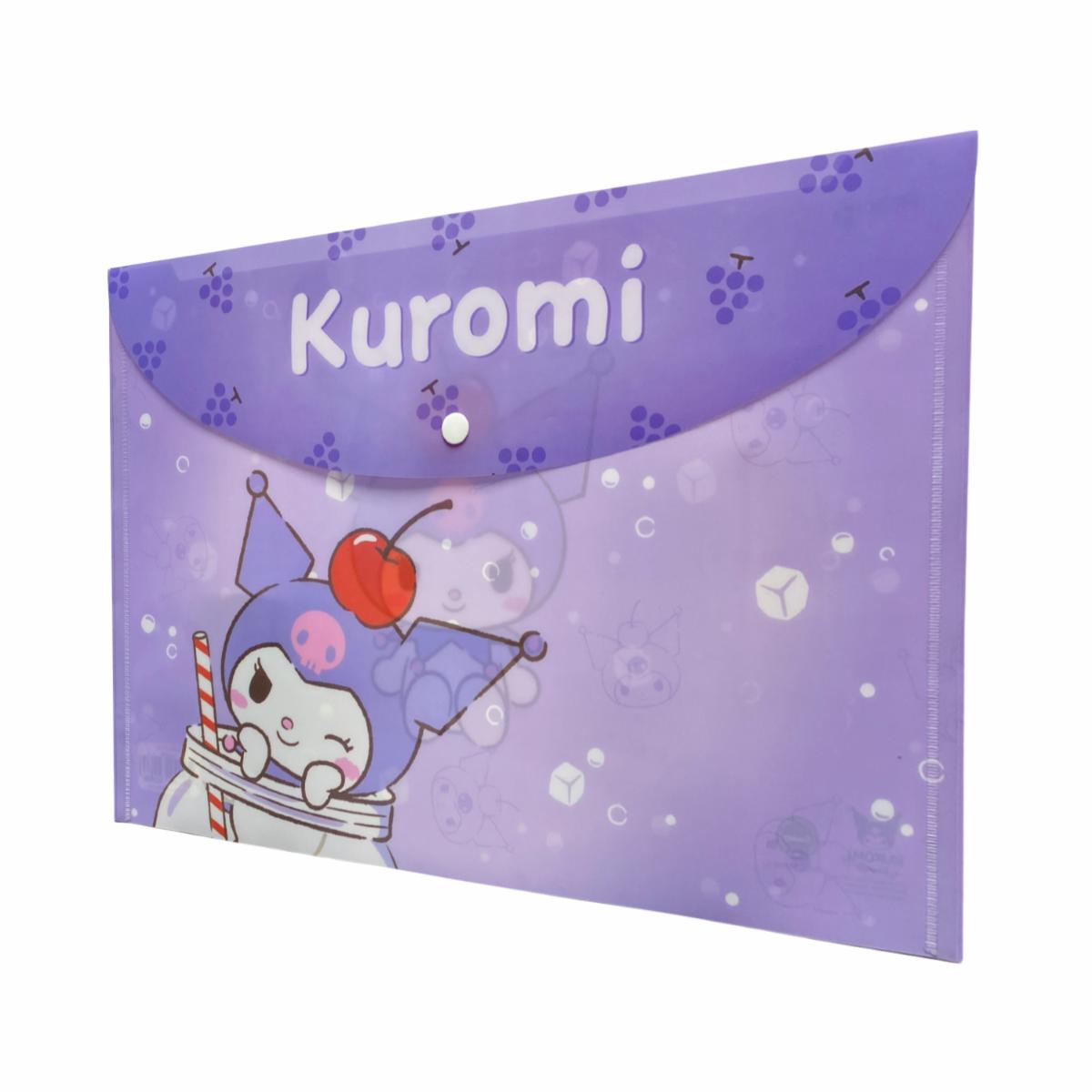 Sobre Porta Documento Diseño Kuromi Con Broche REX PLASTICS A4 - Imagen 2