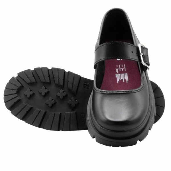 Zapato Escolar Negro De Cuero Diseño Xaviera Con Correa VENUS