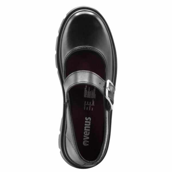 Zapato Escolar Negro De Cuero Diseño Xaviera Con Correa VENUS - Imagen 2