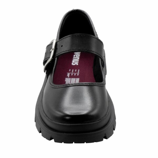 Zapato Escolar Negro De Cuero Diseño Xaviera Con Correa VENUS - Imagen 3