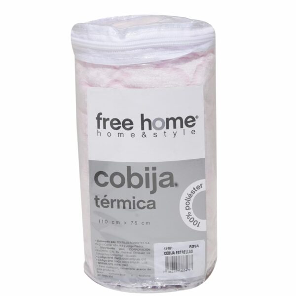 Cobija Para Bebe Diseño Estrellas Rosa FREE HOME 110X75 CM