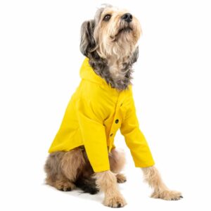 Abrigo Para Mascota Impermeable Color Amarillo MR. & MRS. Talla Extra Pequeño