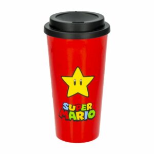 Vaso Plástico Con Tapa Diseño Super Mario 520 Ml STOR 1379