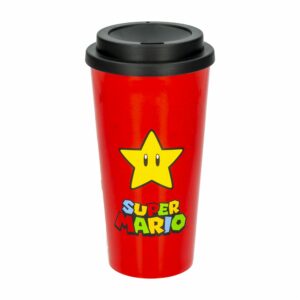 Vaso Plástico Con Tapa Diseño Super Mario 520 Ml STOR 1379
