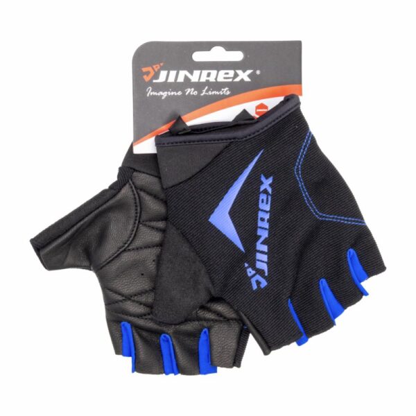 Guante Para Gimnasio Negro Con Azul Sin Dedos JINREX Talla Extra Grande