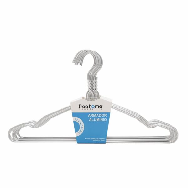 Armador De Ropa De Aluminio Anodizado FREE HOME 12 Piezas
