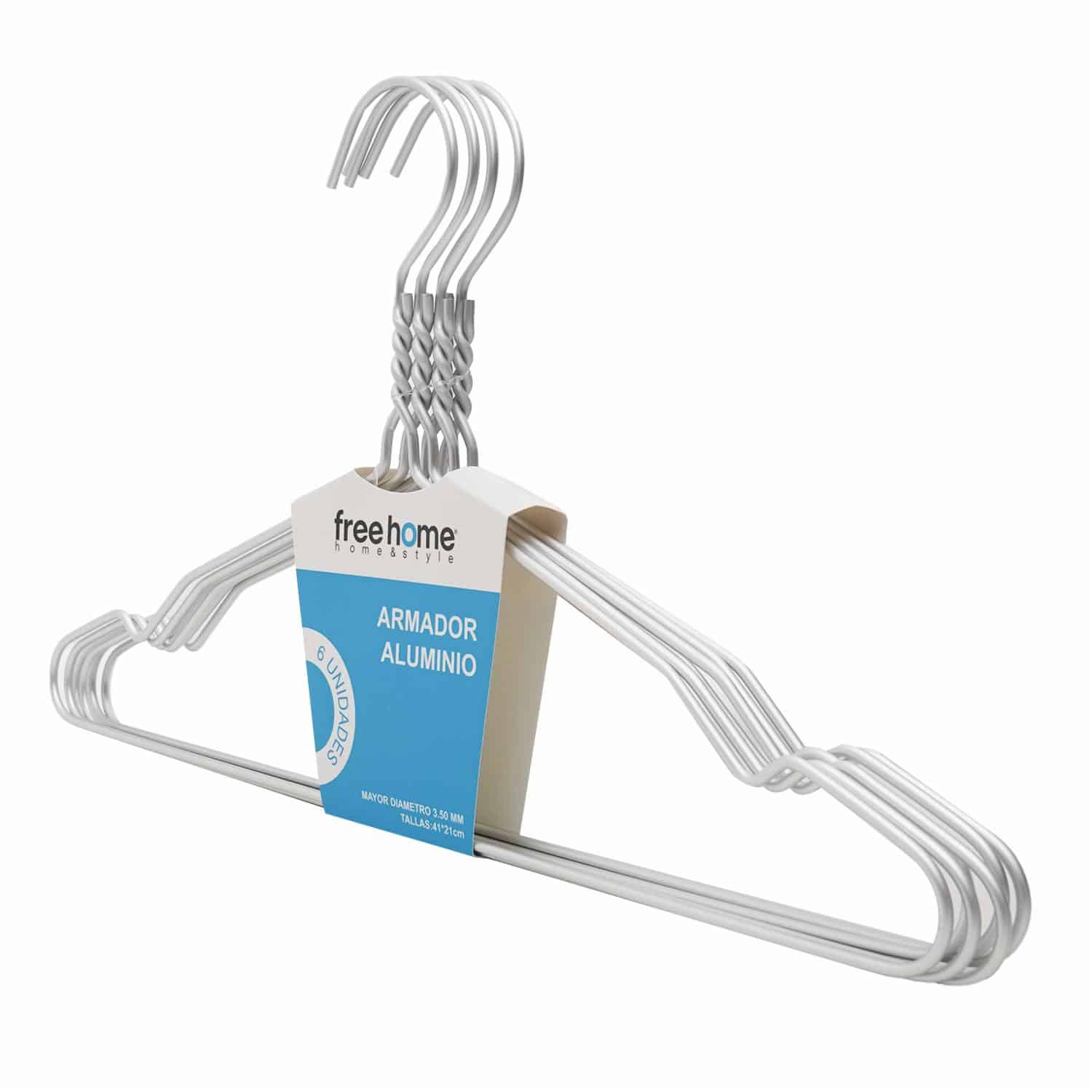Armador De Ropa De Aluminio Anodizado FREE HOME 6 Piezas - Imagen 2