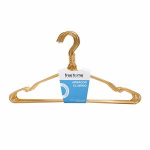 Armador De Ropa De Aluminio Anodizado Dorado FREE HOME 12 Piezas