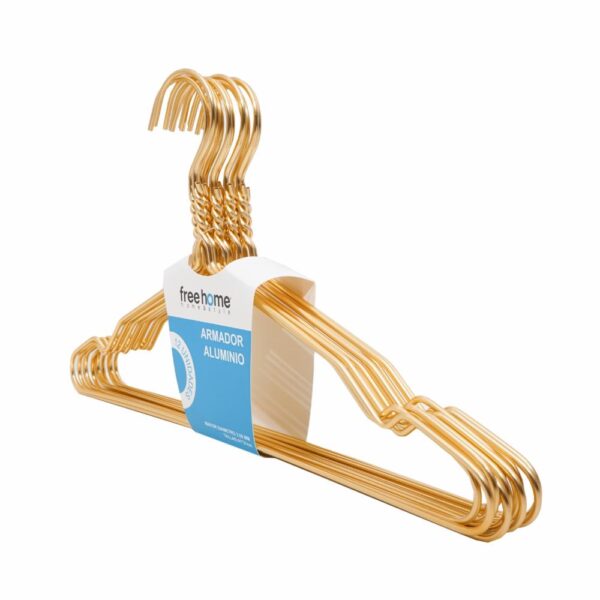 Armador De Ropa De Aluminio Anodizado Dorado FREE HOME 12 Piezas - Imagen 2