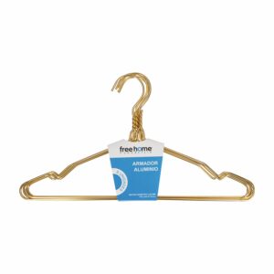 Armador De Ropa De Aluminio Anodizado Dorado FREE HOME 6 Piezas