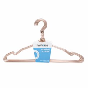 Armador De Ropa De Aluminio Anodizado Rosado FREE HOME 12 Piezas