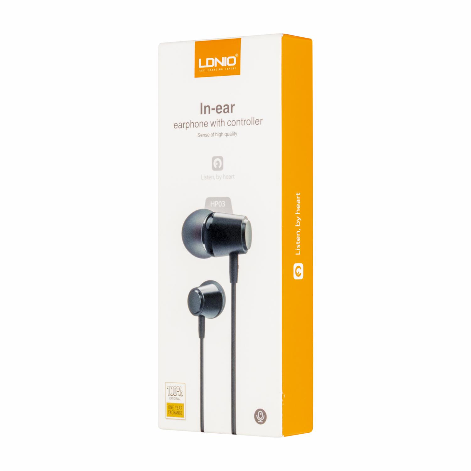 Audífonos HP03 Negro LDNIO Con Cable - Imagen 2