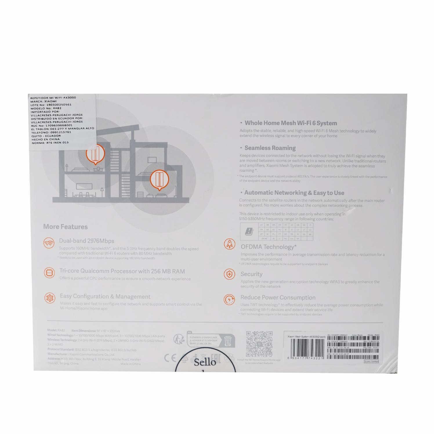 Repetidor Wifi AX3000 XIAOMI X 2 Uds - Imagen 2