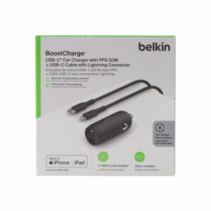 Cargador De Auto USB-C A Linghtning BELKIN 30 W
