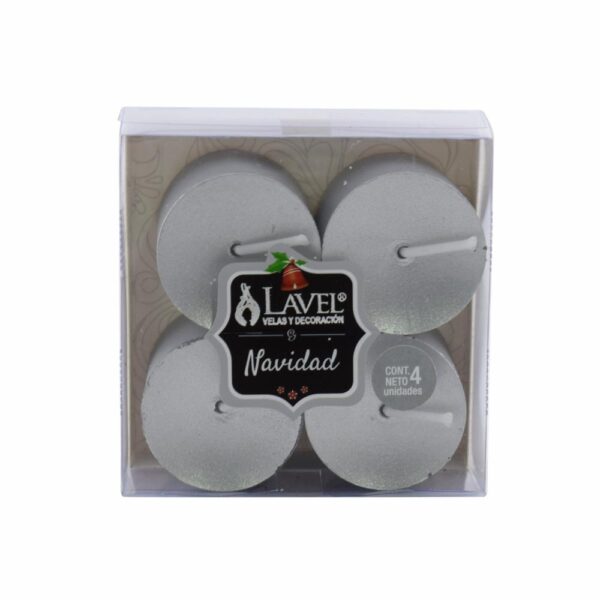Vela Votiva 4X4X4 Cv Lac Plata LAVEL 8 1 X 8 1 X 4 Cm - Imagen 2