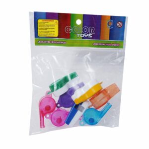 Juguete Pito Policía Bicolor Cristal COLOR TOYS X 8 Uds