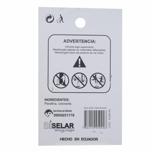 Vela Mágica Ojos Signo Interrogación Multicolor DISELAR Unidad - Imagen 2