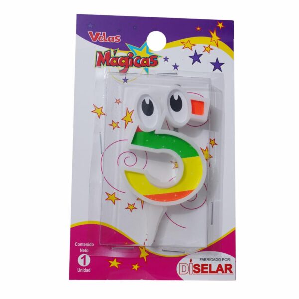 Vela Mágica Ojos 5 Multicolor DISELAR Ojos 5