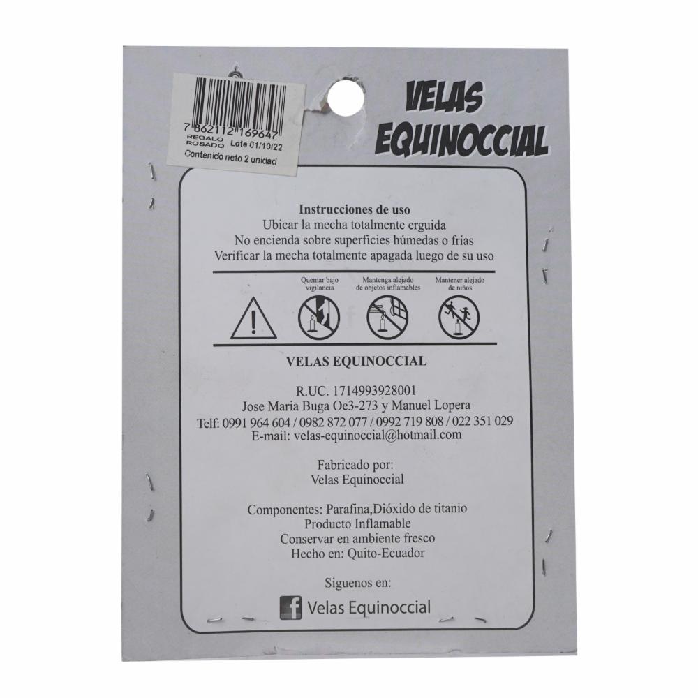 Vela Cartel Regalo Rosada VELAS EQUINOCCIAL Unidad - Imagen 2