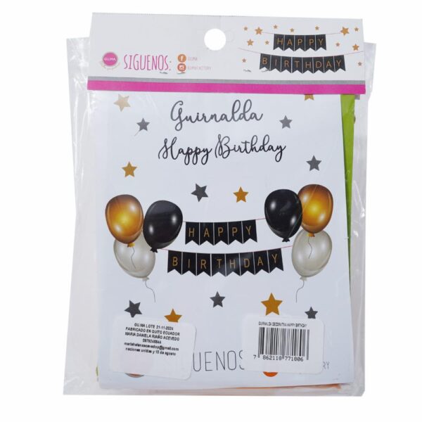 Guirnalda Decorativa Happy Birday Surtida GU.MA 6 x 9 cm - Imagen 2