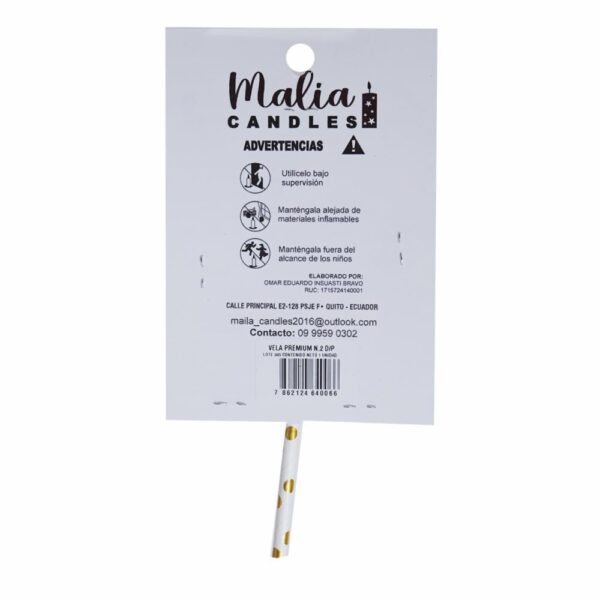 Vela Premium N2 Dorado Con Plata MALIA CANDLES 19 X 8 - Imagen 3