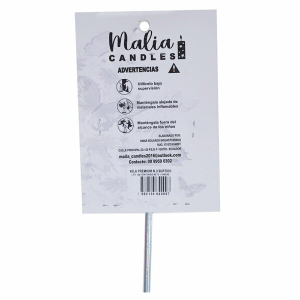 Vela Premium N3 Surtido MALIA CANDLES 19 X 8 - Imagen 2