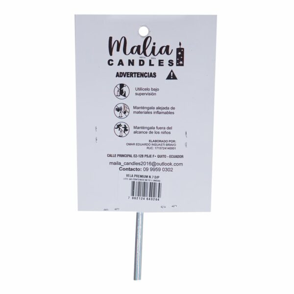 Vela Premium N7 Dorado Con Plata MALIA CANDLES 19 X 8 - Imagen 3