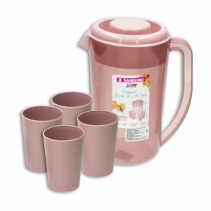 Jarra Plástica De 2 Litros + 4 Vasos SANREMO Unidad