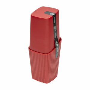 Porta Cepillos Con Tapa Rojo Bold New Square COZA 1 Pieza