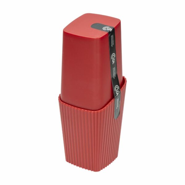 Porta Cepillos Con Tapa Rojo Bold New Square COZZA 1 Pieza