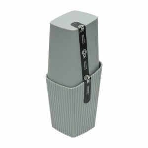 Porta Cepillos Con Tapa Rojo Bold Gris Square COZA 1 Pieza