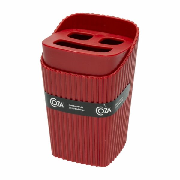 Porta Cepillos Rojo Bold New Square COZZA 1 Pieza