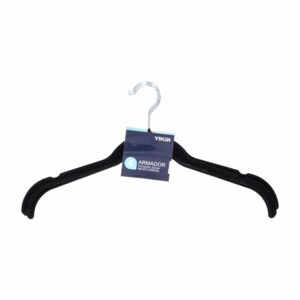 Set Armador De Ropa Para Camisa Negro De Gamuza FREE HOME 4 Piezas