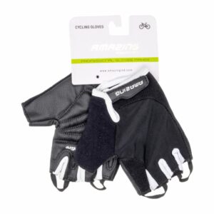 Guantes De Ciclismo Negro Blanco Sin Dedos AMAZING
