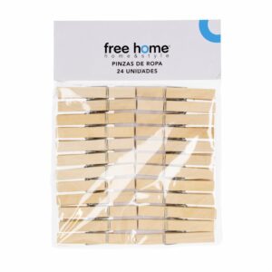 Pinza Para Ropa De Madera FREE HOME Pack X 24