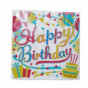 Servilleta Happy Birthday Colores 25X25 DFHO 20 U