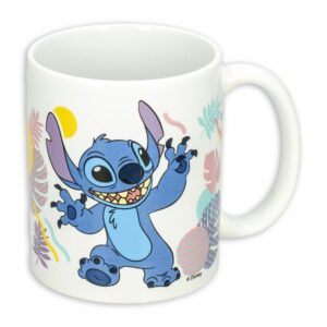 Jarro De Cerámica Diseño Stitch Hawaian Flower STOR 11 Onzas