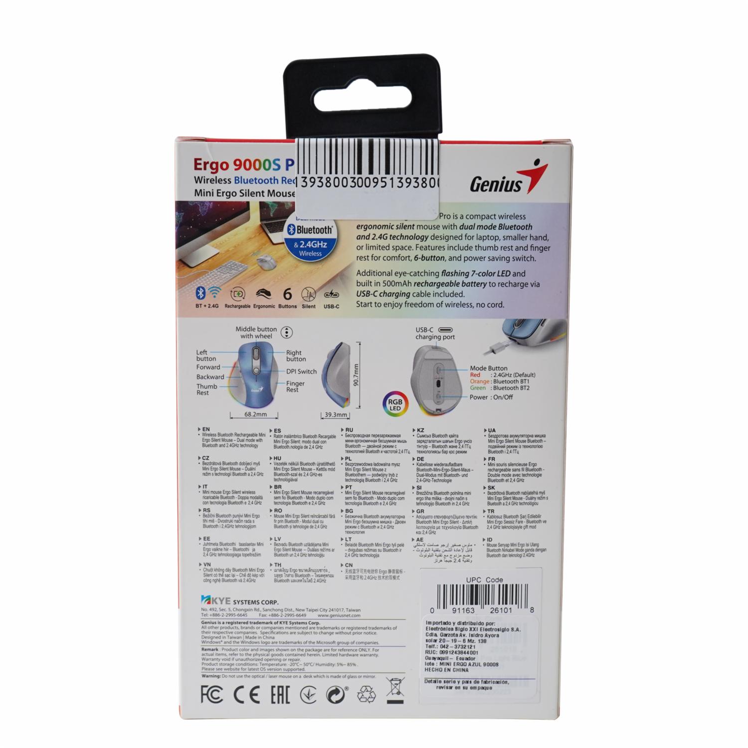 Mouse Mini Ergo 9000s Pro GENIUS Wireless - Imagen 2