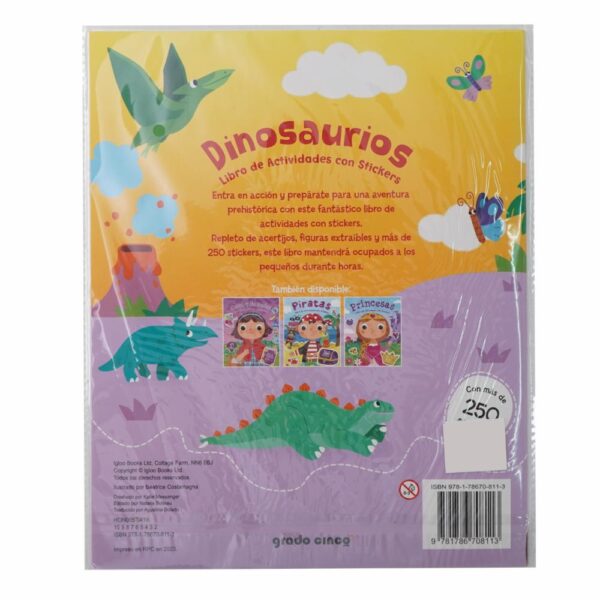 Libros Dinosaurios+Stickers LATINBOOKS 45 Páginas - Imagen 2