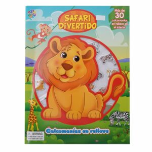 Libros Safari Divertido Calcomanías Con Relieve PHIDAL 10 Páginas