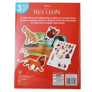 Libros Disney Rey Leon Calcomanías En Relieve DISNEY 24 Páginas