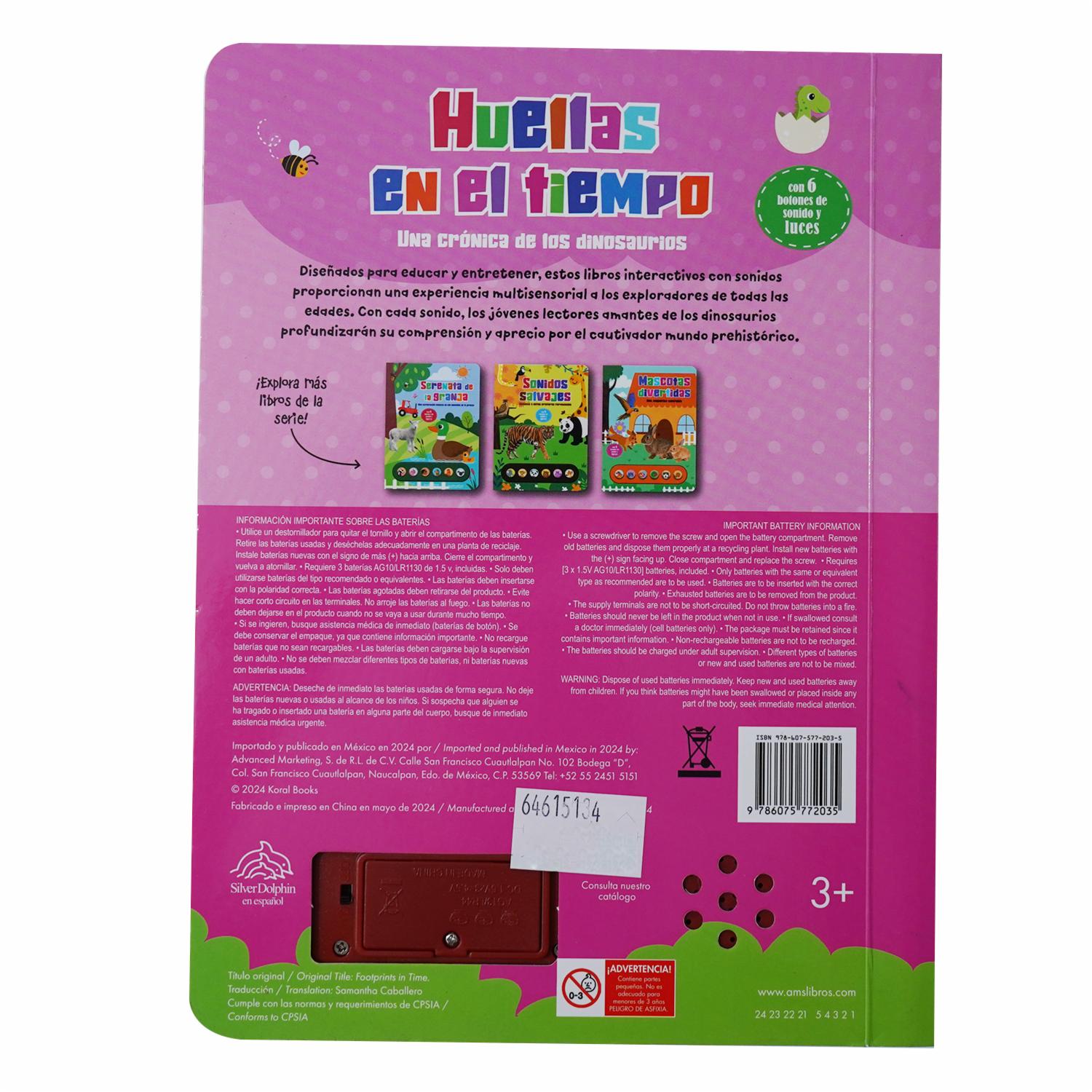 Libro Huellas En El Tiempo + Sonidos SILVER DOLPHIN 10 Páginas - Imagen 2