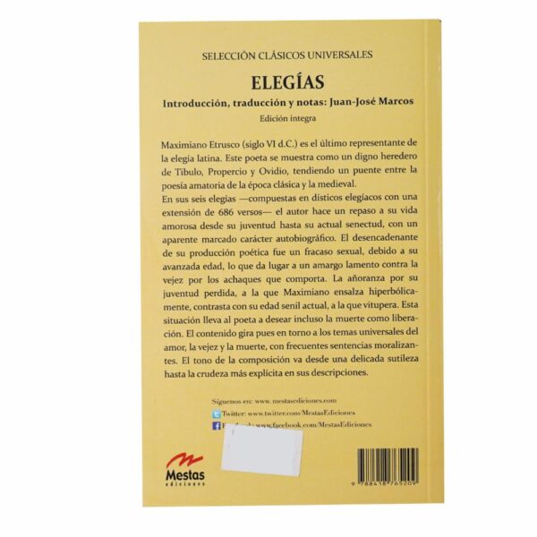 Libro Elegias MESTAS 127 Páginas - Imagen 2
